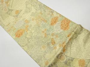 リサイクル　佐賀錦束ね熨斗に花・花車模様織出し袋帯